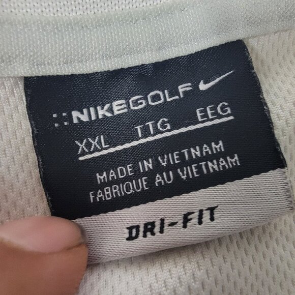 Nike Golf Mens 2XL White Dri-Fit Polo Shirt Polyester Sports Casual Outdoors - Picture 3 of 10